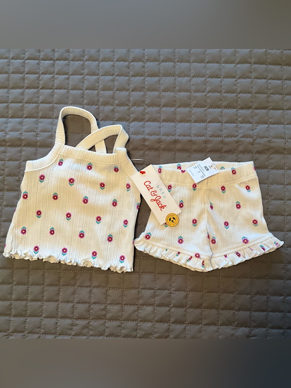 NWT CAT & JACK Ribbed Tank & Shorts Set | Newborn